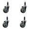 Service Caster 3.5'' Gray Poly Wheel Swivel 1'' Expanding Stem Caster Set, 4PK SCC-EX20S3514-PPUB-1-4 - alternate 1